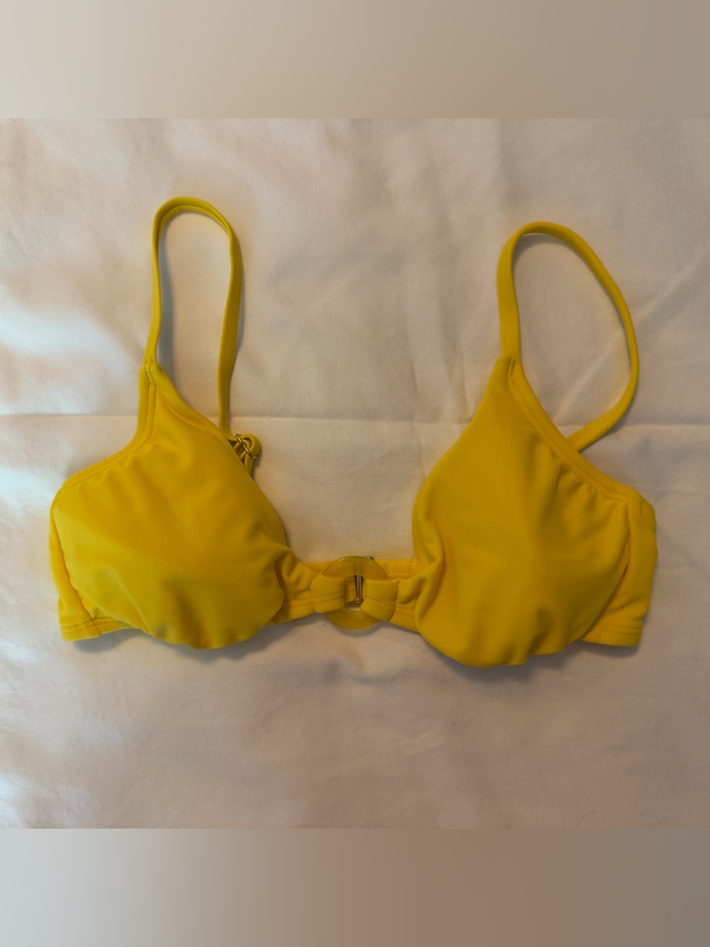 wild fable Bright Yellow Bikini Top with Ring Accent
